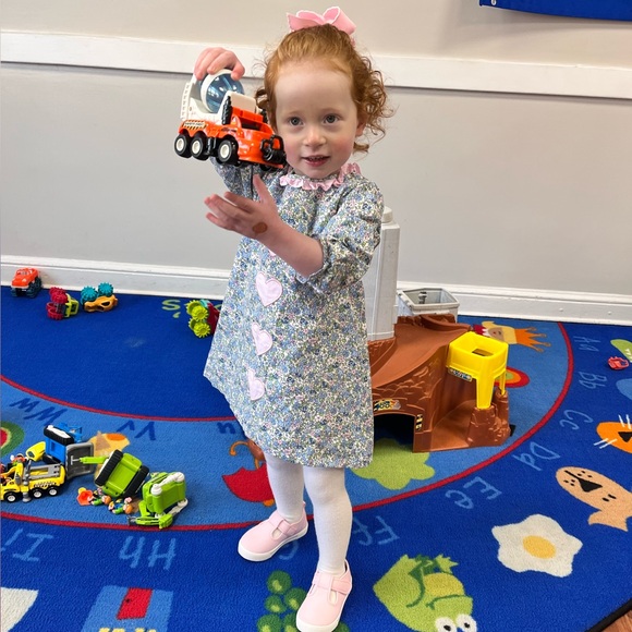 Cecil & Lou long sleeve dress, floral, hearts, gingham, size 3t - Picture 3 of 3